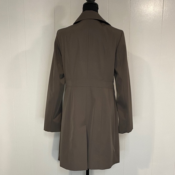 Anne Klein Trench Coat Trenchcoat Side Pockets Toggle Taupe Brown Size Small - Picture 7 of 14